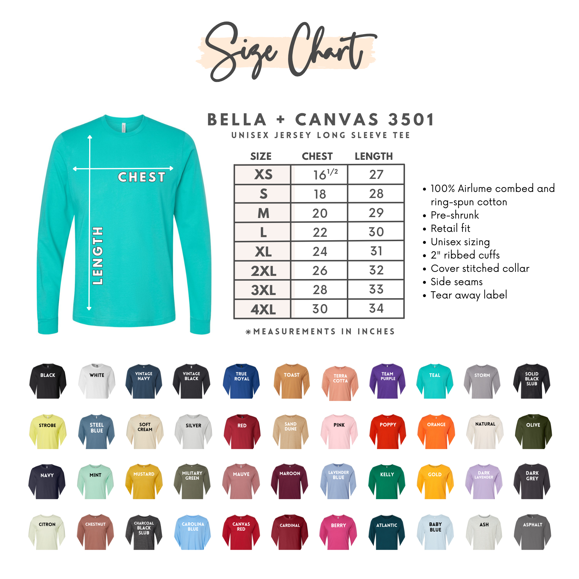 Adult Unisex Long Sleeve - Bella Canvas
