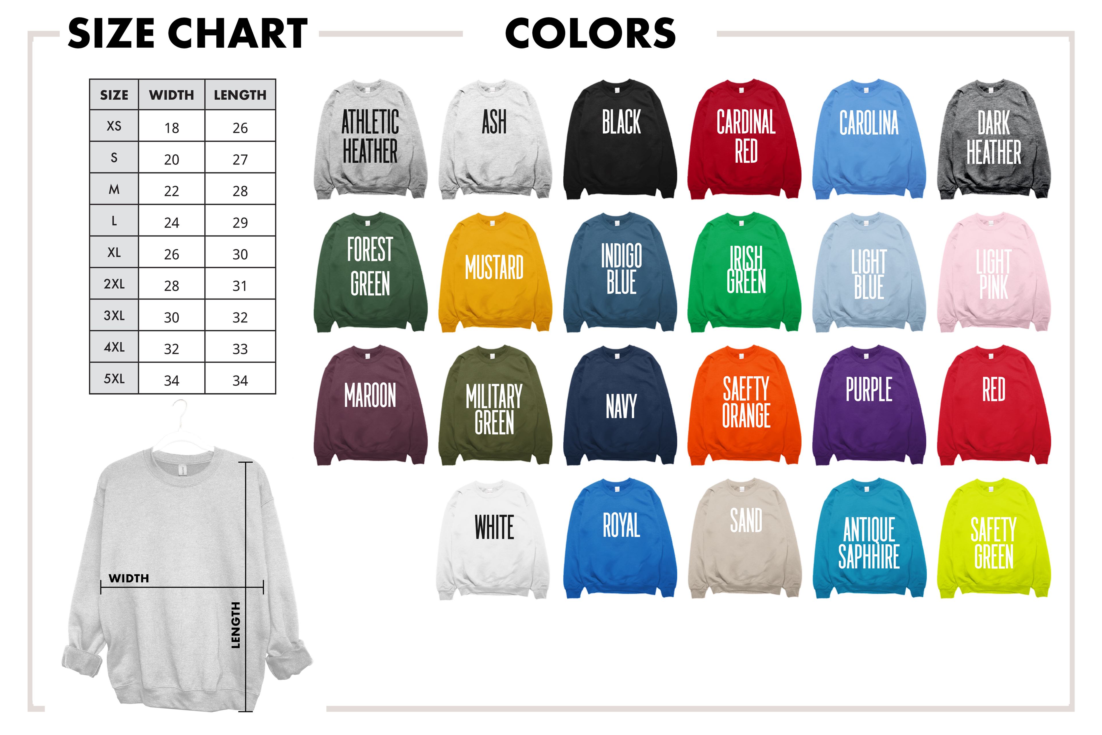 Adult Unisex Crewneck Sweatshirt - Gildan Brand