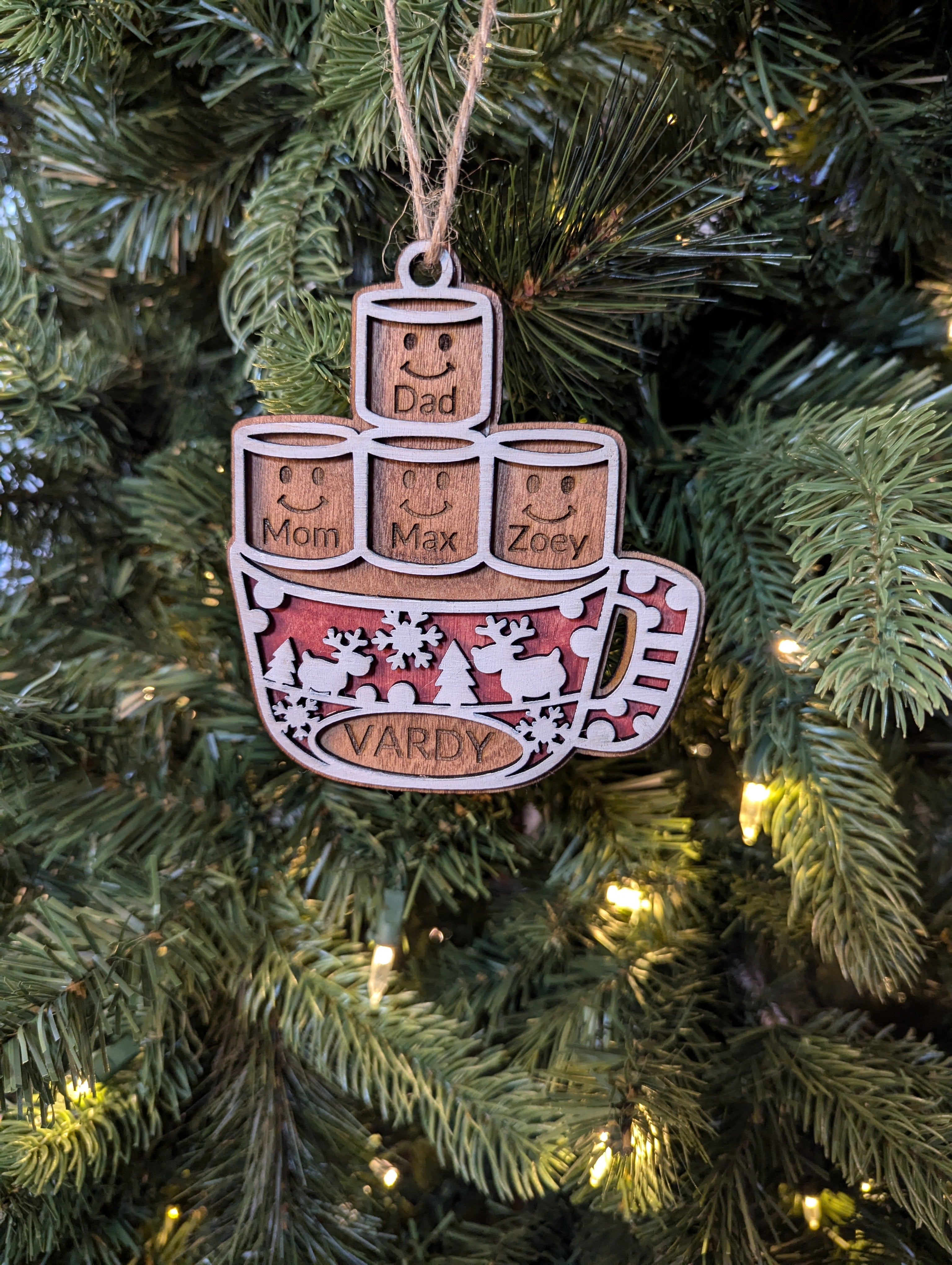 Personalized Family Cocoa Mug Ornament