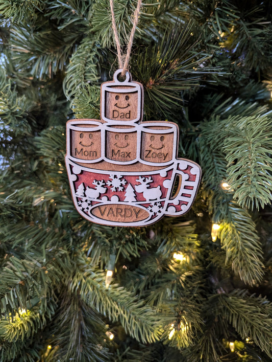 Personalized Family Cocoa Mug Ornament