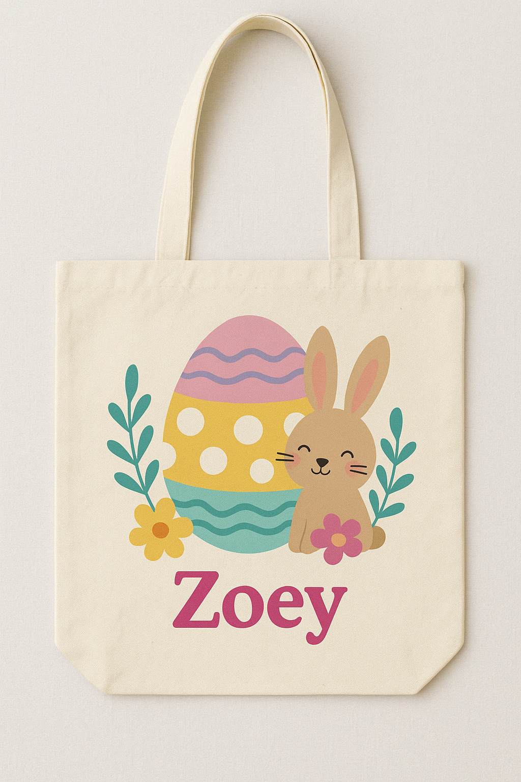 Personalized Bunny Tote Bag - Easter