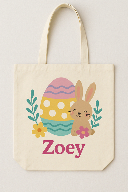 Personalized Bunny Tote Bag - Easter