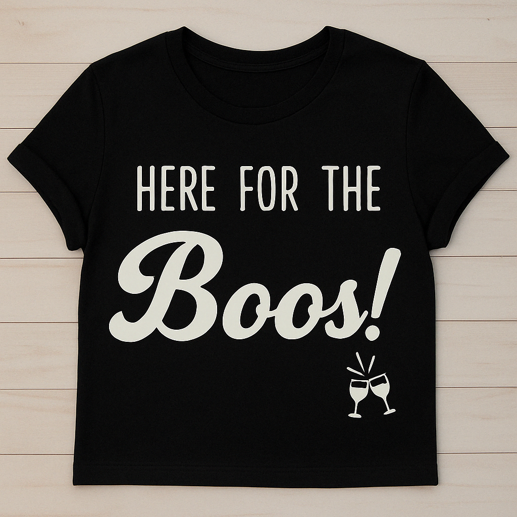 Halloween Here for the Boos Design (Adult and Youth Unisex Sizes)