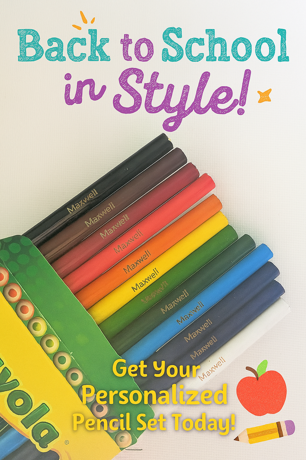 Personalized Crayola Colored Pencil Set – 12 Count