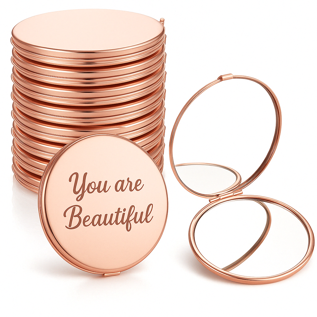 Personalized Rose Gold Compact Mirror