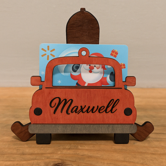 Personalized Holiday Road Trip Money Holder Ornament