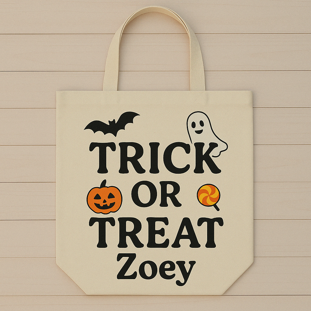 Personalized Trick or Treat Canvas Bag - Halloween