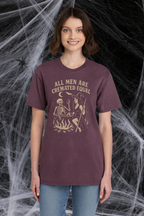 “All Men Are Cremated Equal” – Comfort Colors Heavyweight T-Shirt (Berry & Black) (Adult)