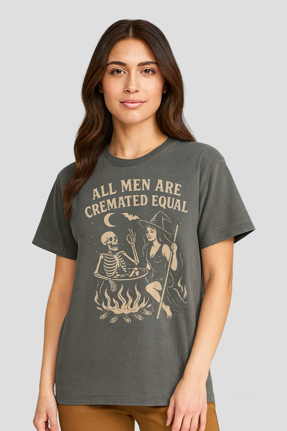 “All Men Are Cremated Equal” – Comfort Colors  (Pepper & Black) (Adult)