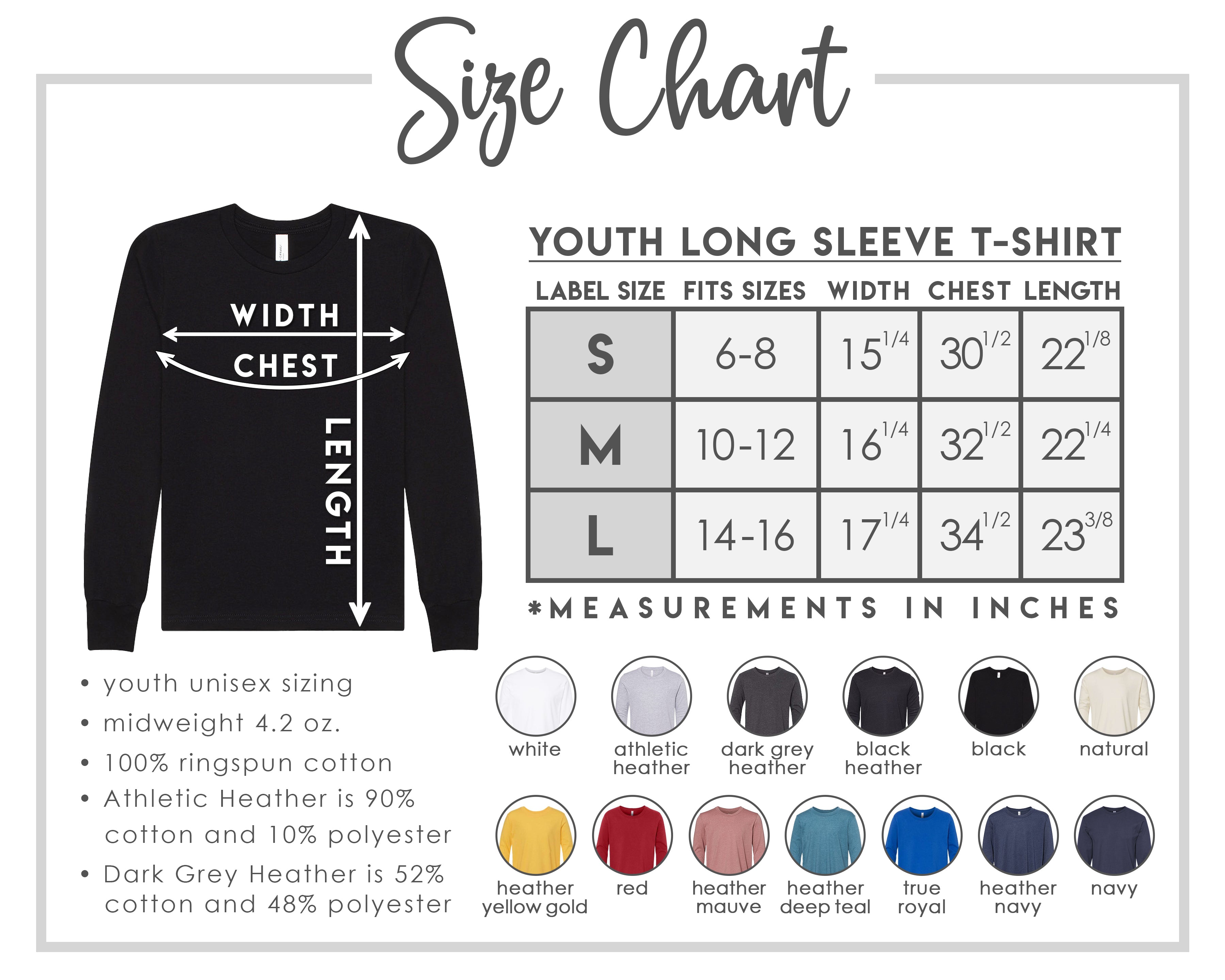 Youth Unisex Long Sleeve - Bella Canvas