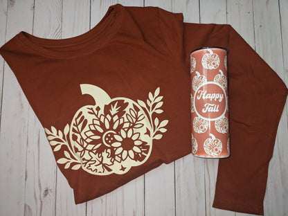 Floral Pumpkin Design (Adult & Youth Unisex Sizes)