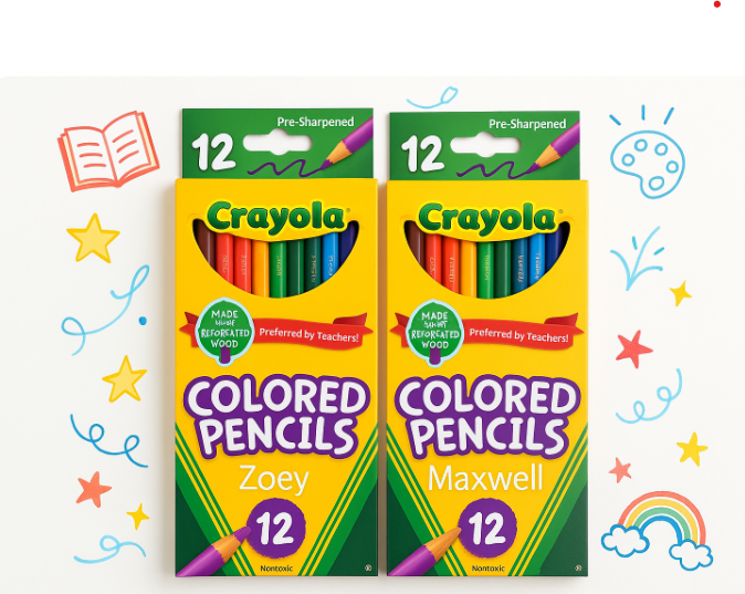 Personalized Crayola Colored Pencil Set – 12 Count