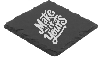 Forever Marked 4-Inch Slate Coaster Set (4-Pack)