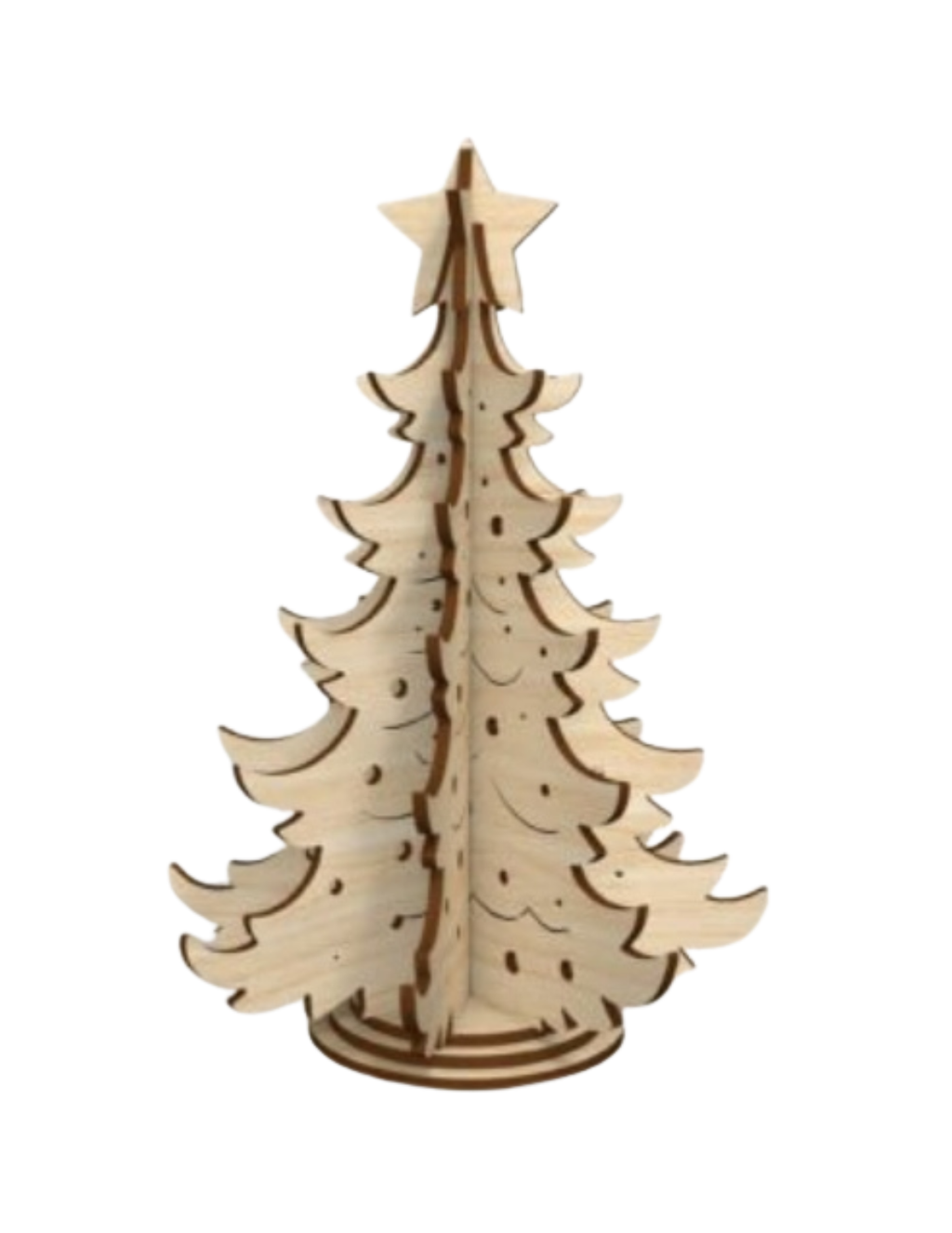 3D Wooden Christmas Tree
