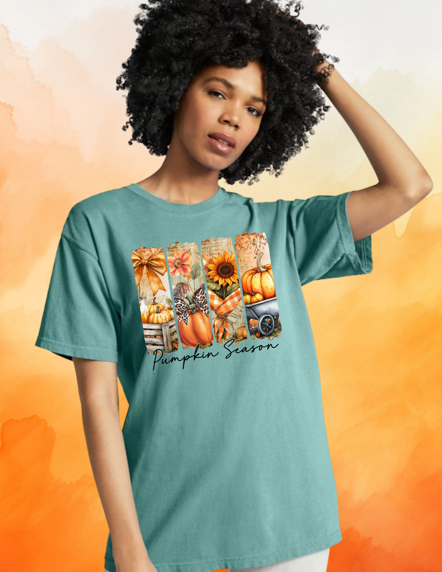Pumpkin Season Comfort Colors T-Shirt – Emerald (Adult)