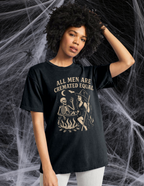 “All Men Are Cremated Equal” – Comfort Colors Heavyweight T-Shirt (Berry & Black) (Adult)