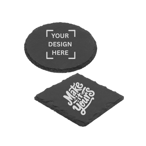 Custom 4-Inch Slate Coaster Set (4-Pack)
