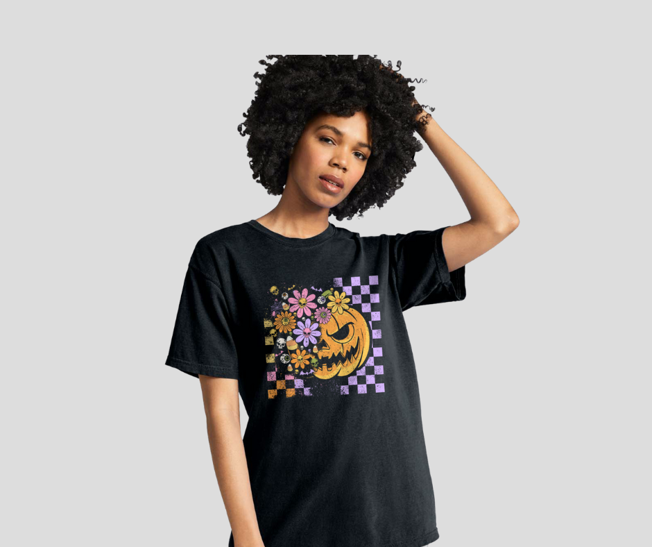 Floral Jack-O’-Lantern Comfort Colors (Adult)
