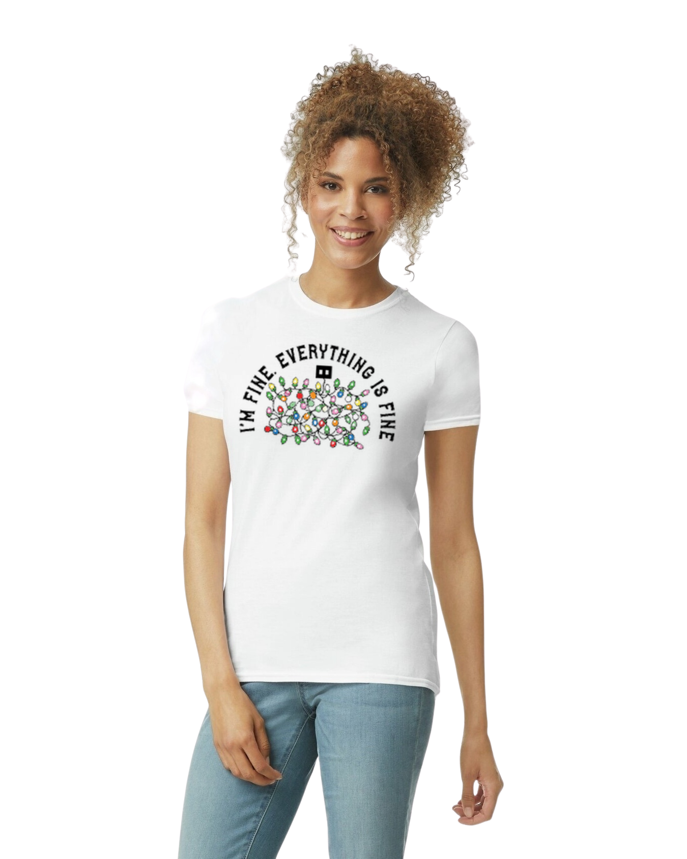 "I'm Fine. Everything is Fine." Holiday Lights Design (Adult & Youth Unisex Sizes)