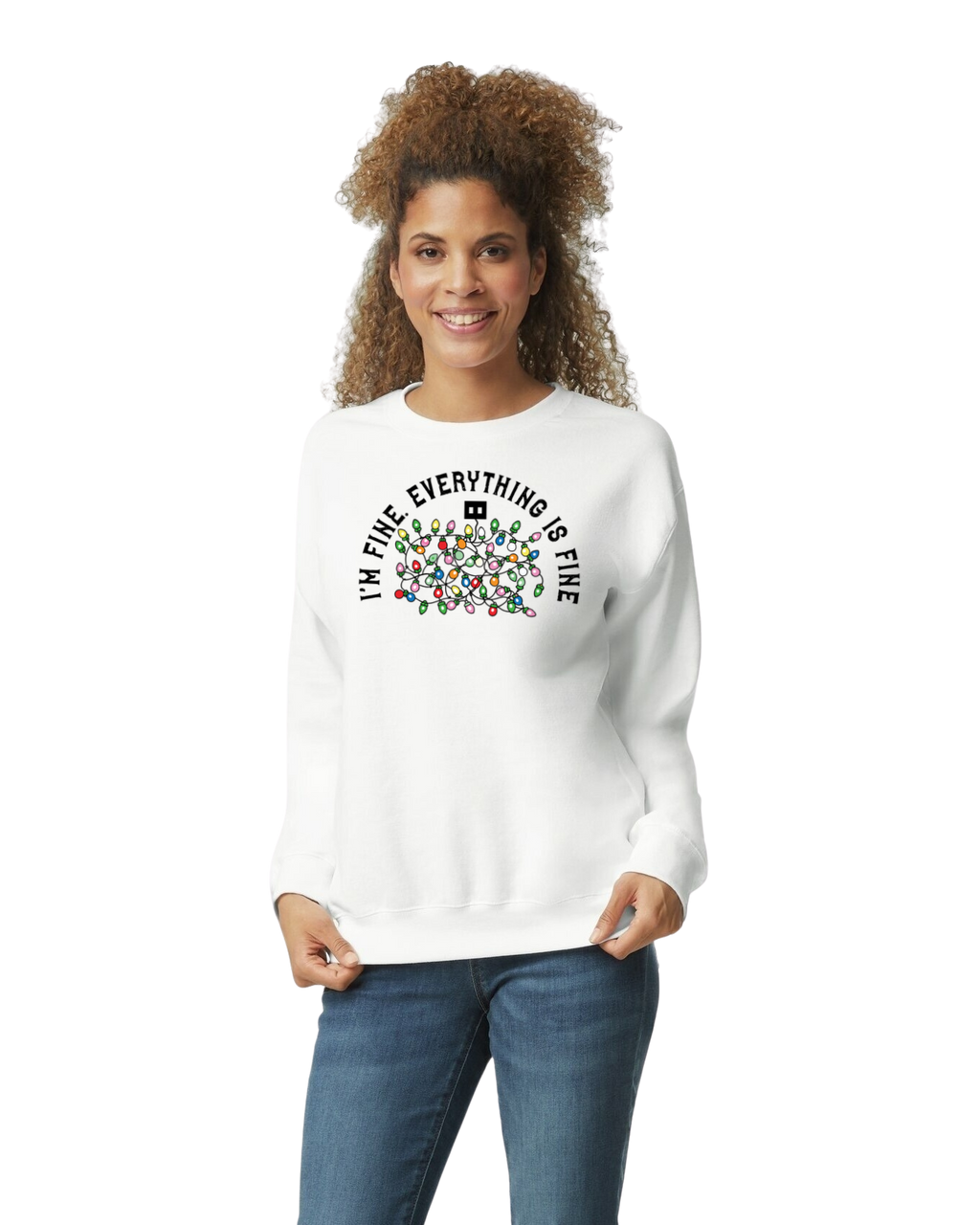 "I'm Fine. Everything is Fine." Holiday Lights Design (Adult & Youth Unisex Sizes)